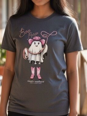 New Simply Southern Boo Haw Halloween Shirt Size Medium